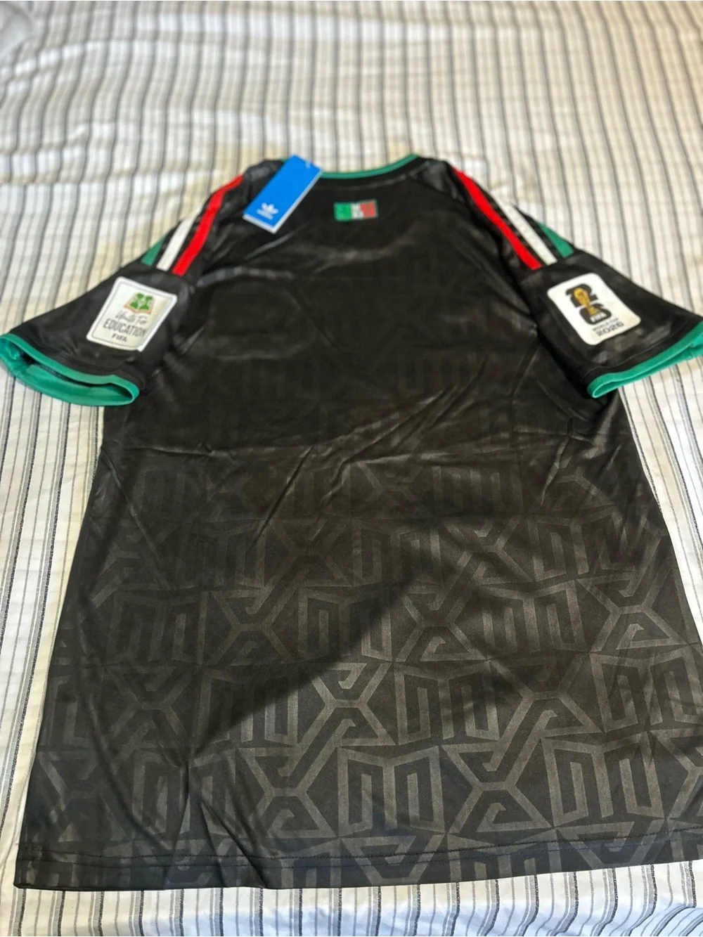 adidas Black Mexico National Team Jersey with Green & Red Accents